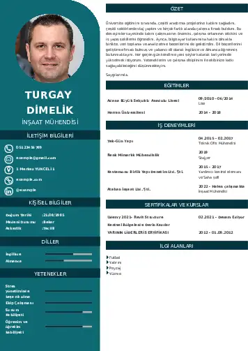 İnşaat Mühendisi Cv Örnekleri cv indir